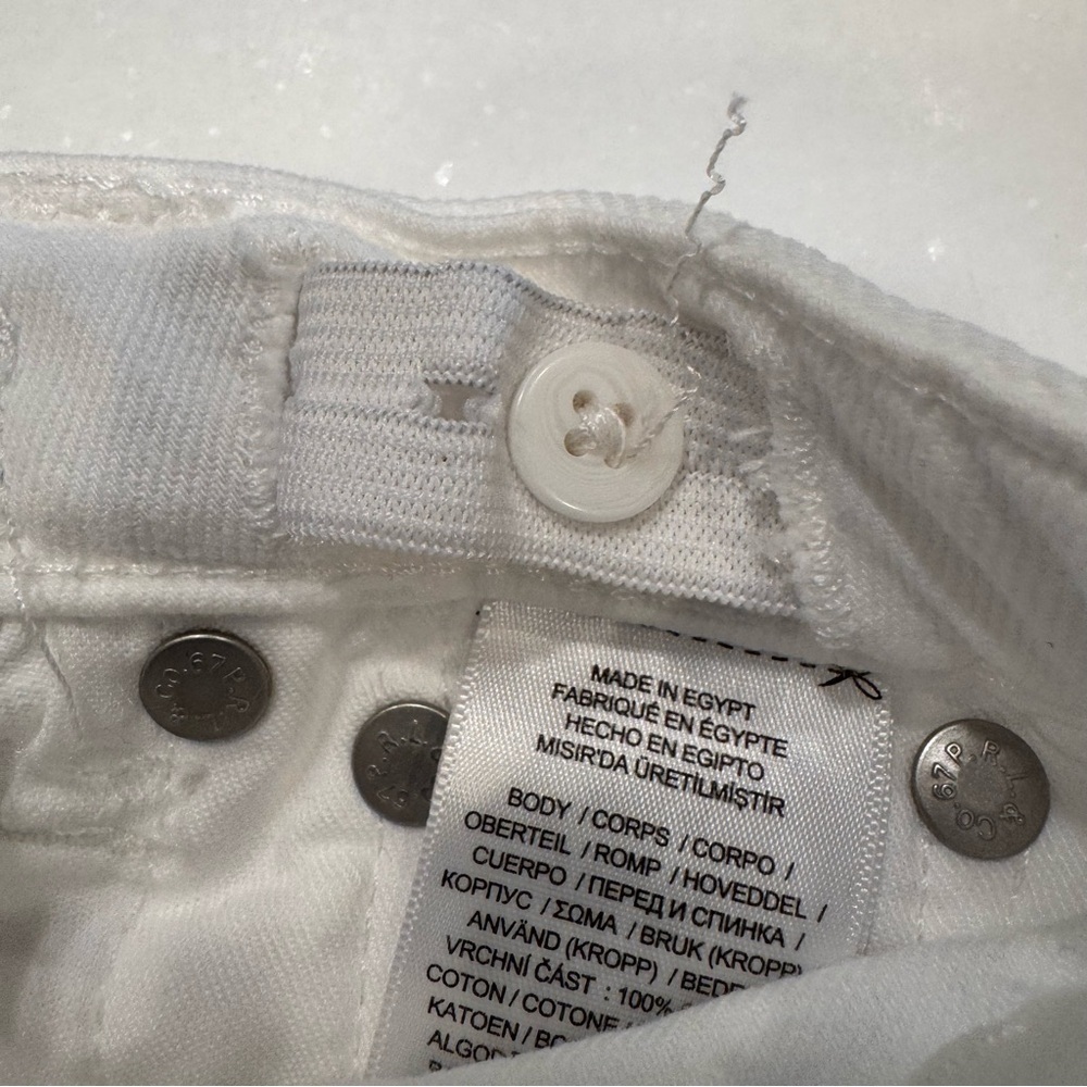 NWT Polo Ralph Lauren Girls White Denim Shorts Raw Hem, adjustable waist Size 4 - Picture 11 of 12
